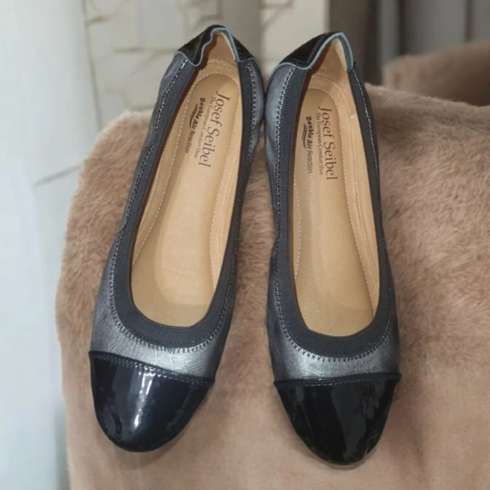 Josef Seibel Women's Black and Gray Shoes Size # 8